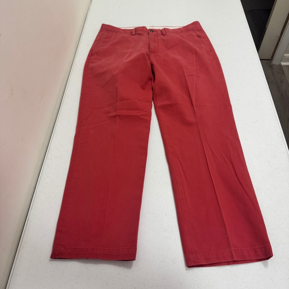 Polo Ralph‎ Lauren Mens Classic Fit Chino Pants Red Cotton Twill 34x27.5